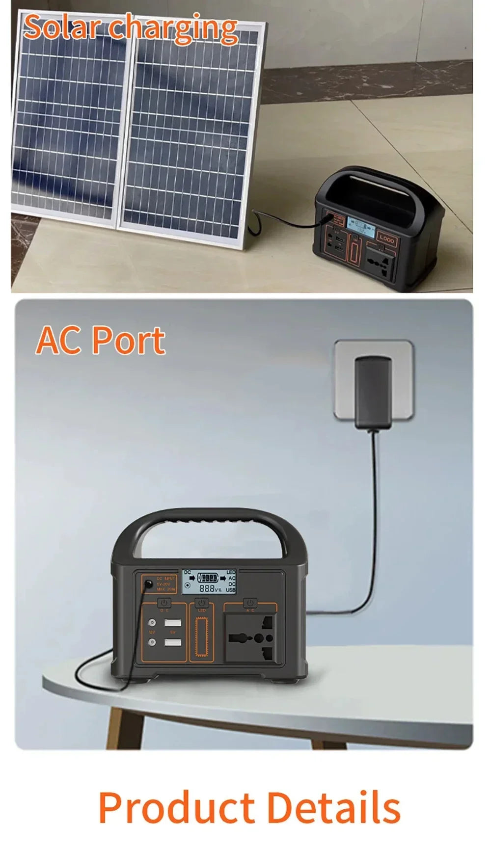 300W Portable Power Station, 230Wh LiFePO4, 220V