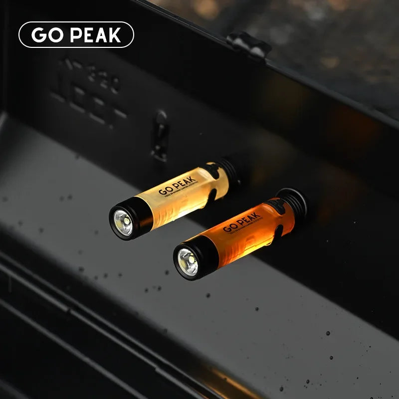 GOPEAK Pocket Mini Flashlight – Hat Clip, USB Rechargeable, Magnetic, Glow-in-Dark EDC Light