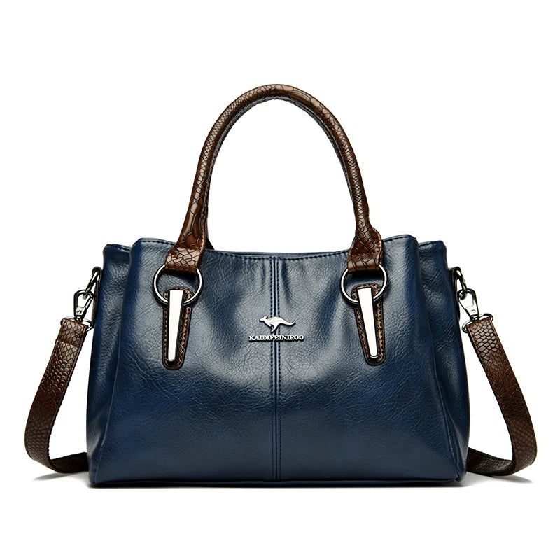 Luxury Soft Leather Large Capacity Tote Crossbody Bag – Elegant Shoulder Handbag for Women