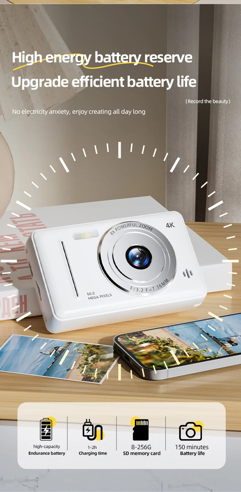 Retro Digital Camera with SD Card Storage