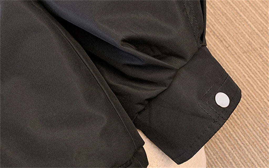Women's Korean Hooded Padded Parka – Thick Zip-Up Drawstring Winter Coat