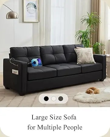 Sofa, Bed & Charging Station in One — TYBOATLE 65" Futon Sofa Bed | 2 USB Ports, Tufted Linen, Adjustable Loveseat for Small Spaces