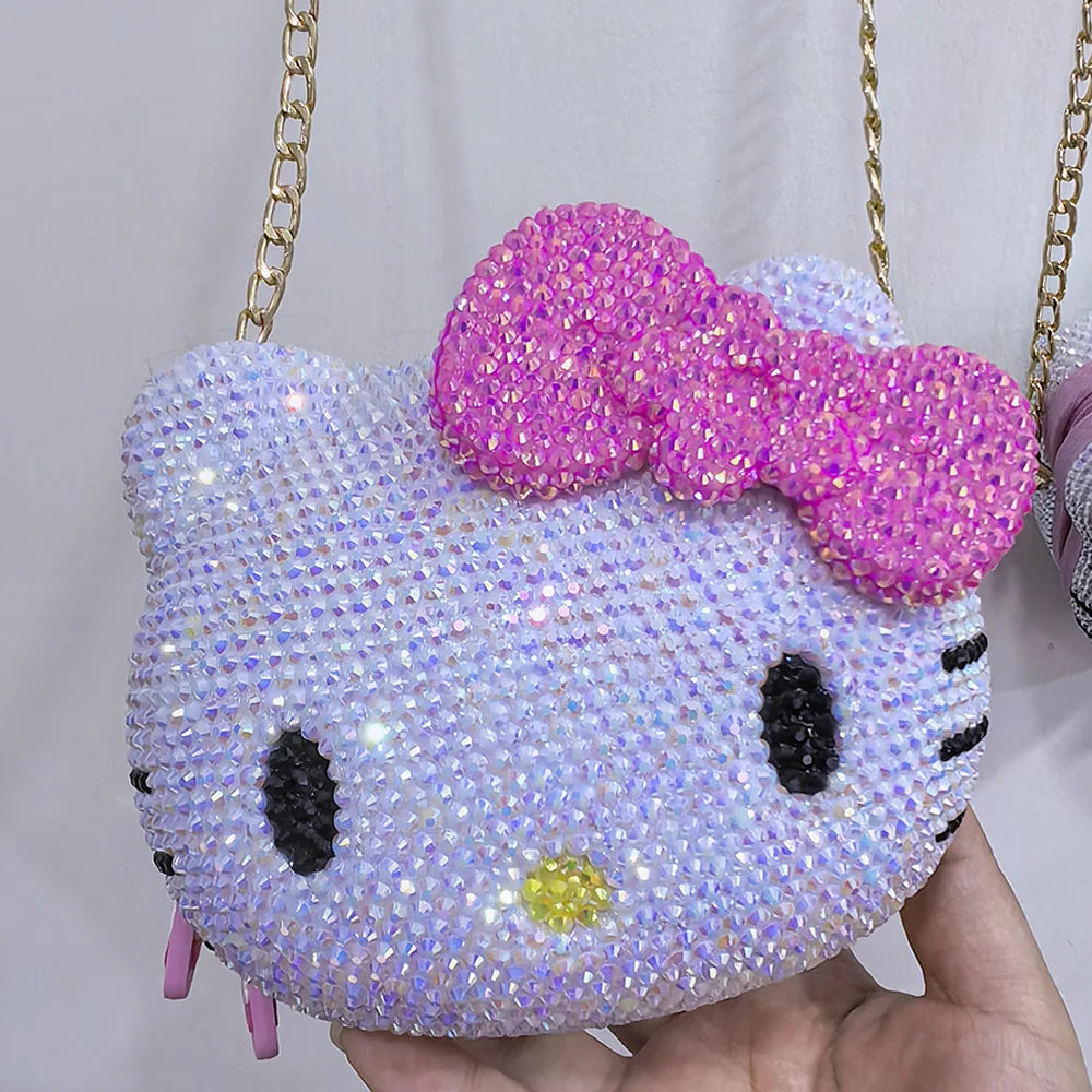 Handmade Rhinestone Crystal Crossbody Bag – Kawaii Kids Girls Handbag Birthday Gift