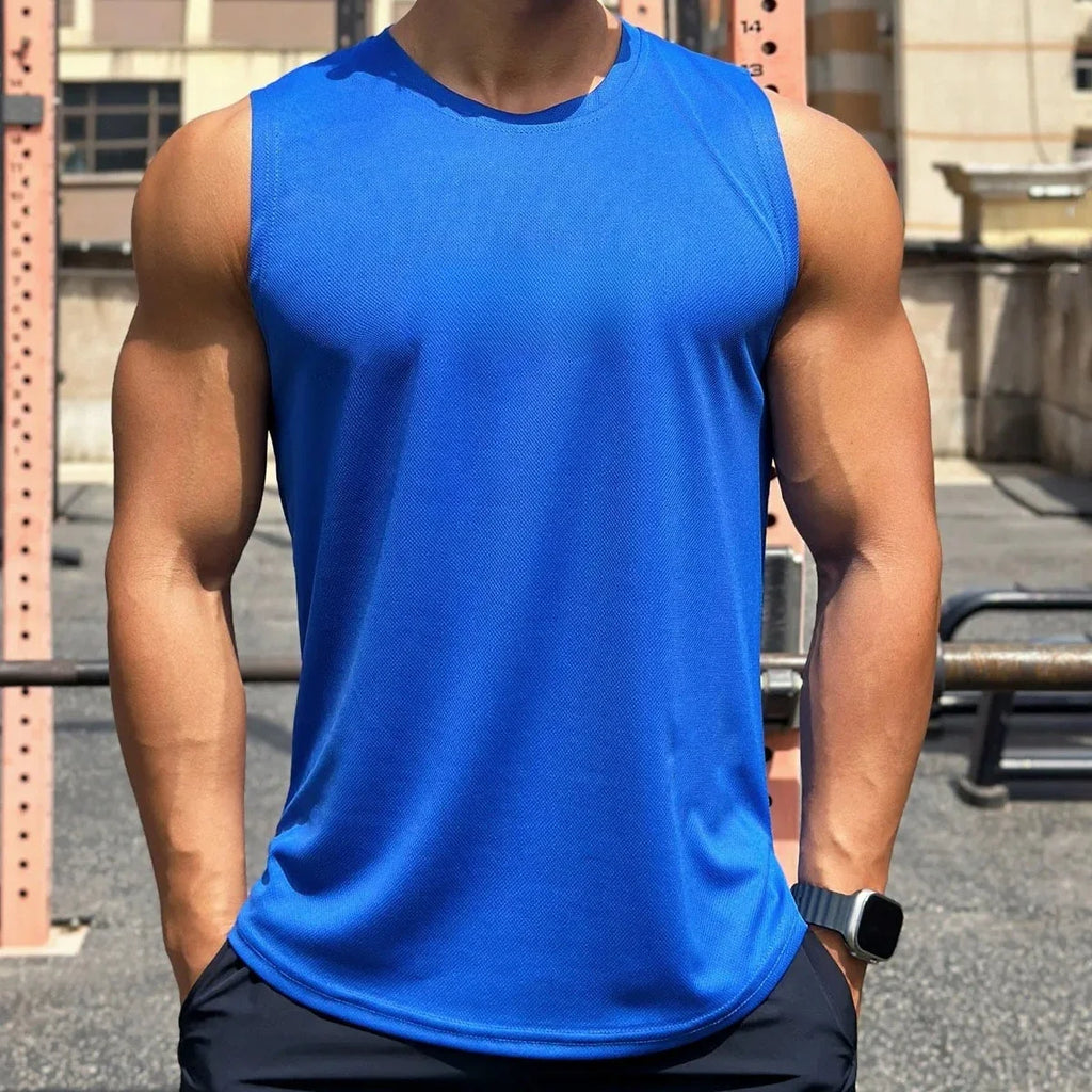 Men's Mesh Sleeveless Running Vest — Lightweight Breathable Training Top