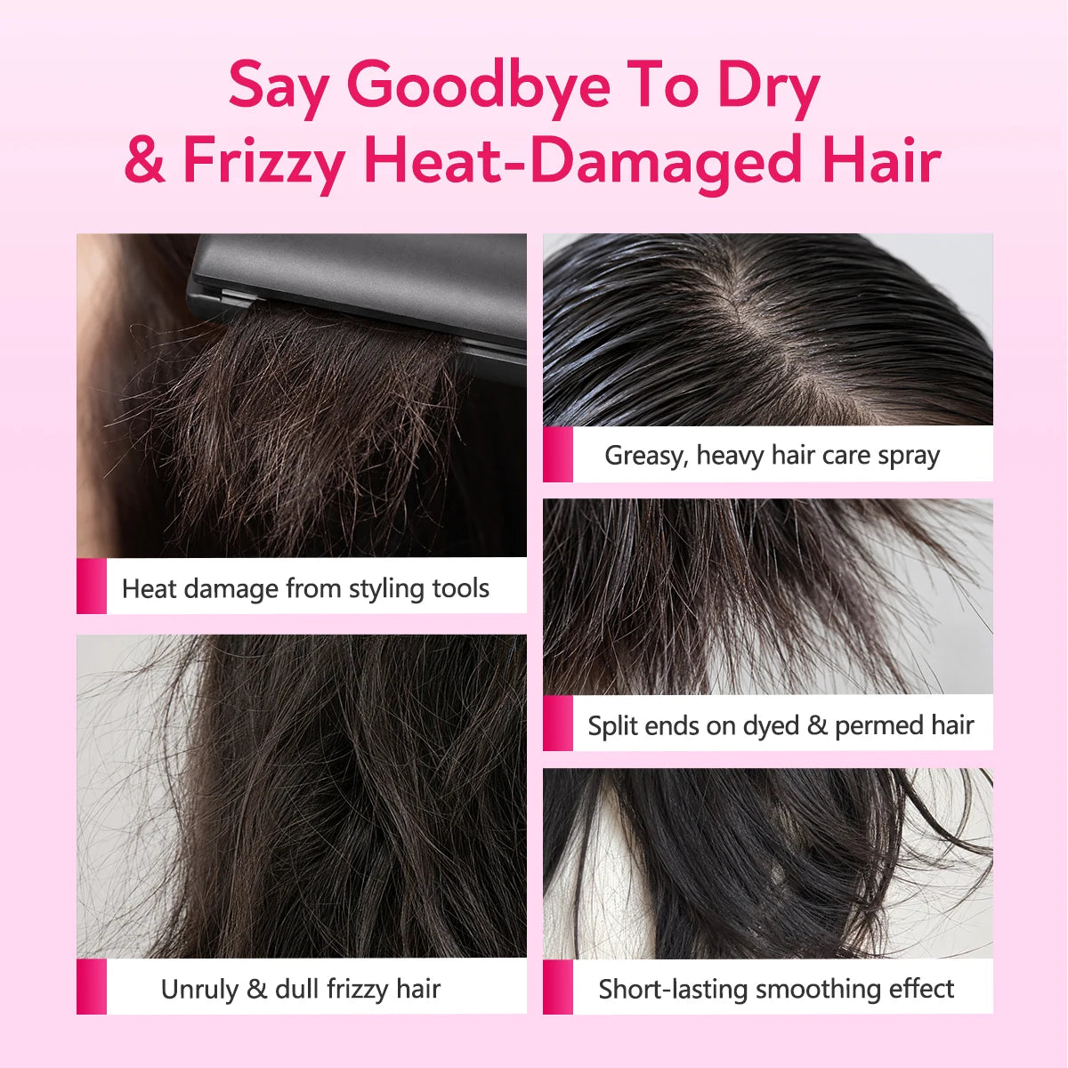 PURC Heat Protection Spray Smoothing Anti Frizz Dry Hair Scalp Treatment Hair Care Products for Women