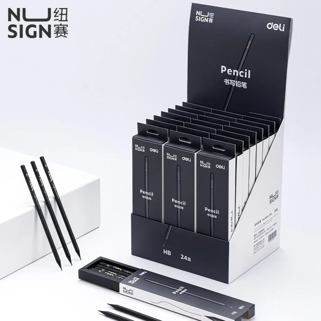 10-Pack Black Wooden Pencils, HB or 2B