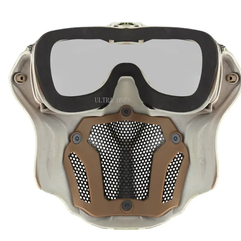 Tactical Full Face Airsoft Paintball Mask with Fan & Goggles