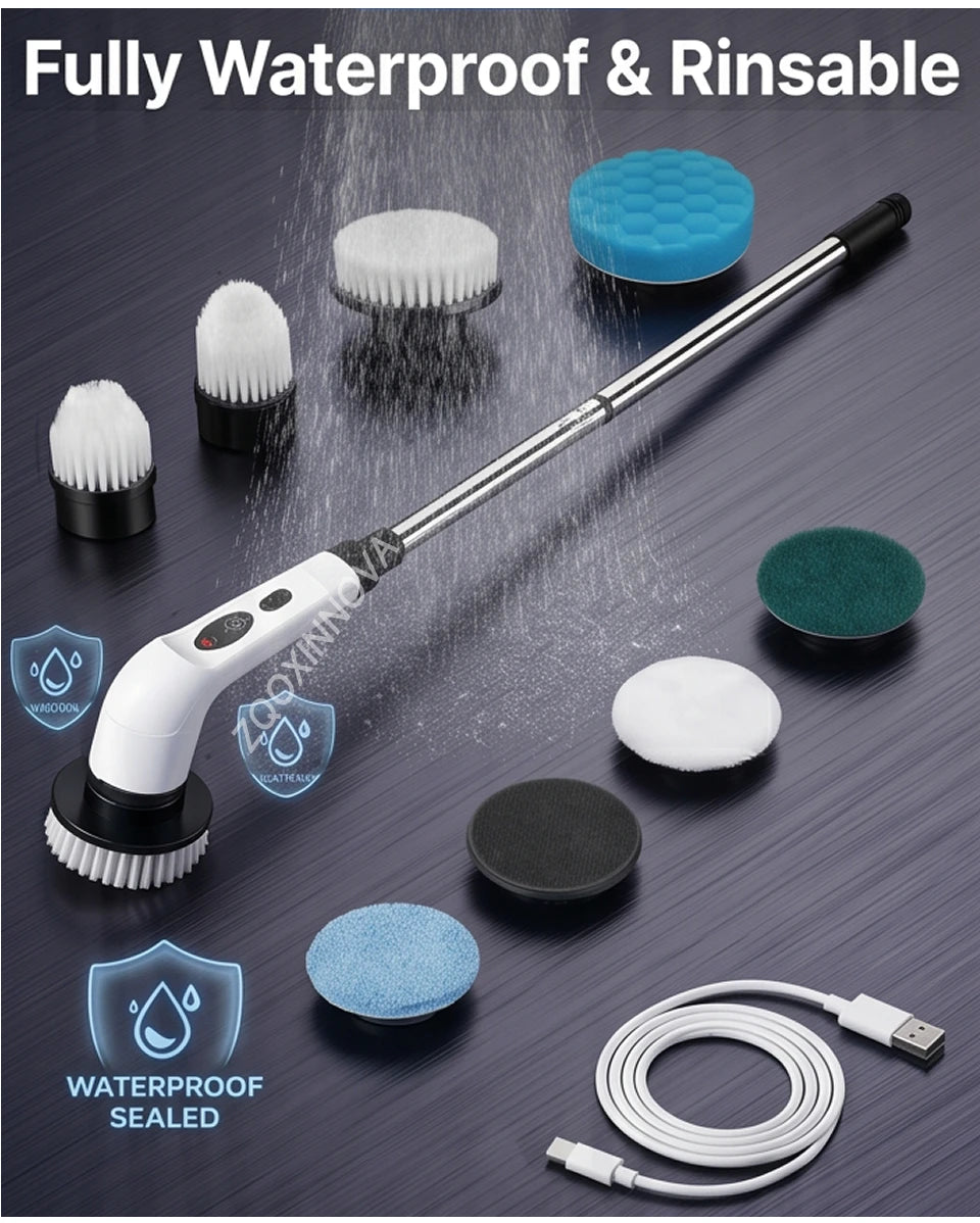 Cordless Household Spin Scrubber – Electric Multipurpose Cleaning Brush for Bathroom, Kitchen & Toilet