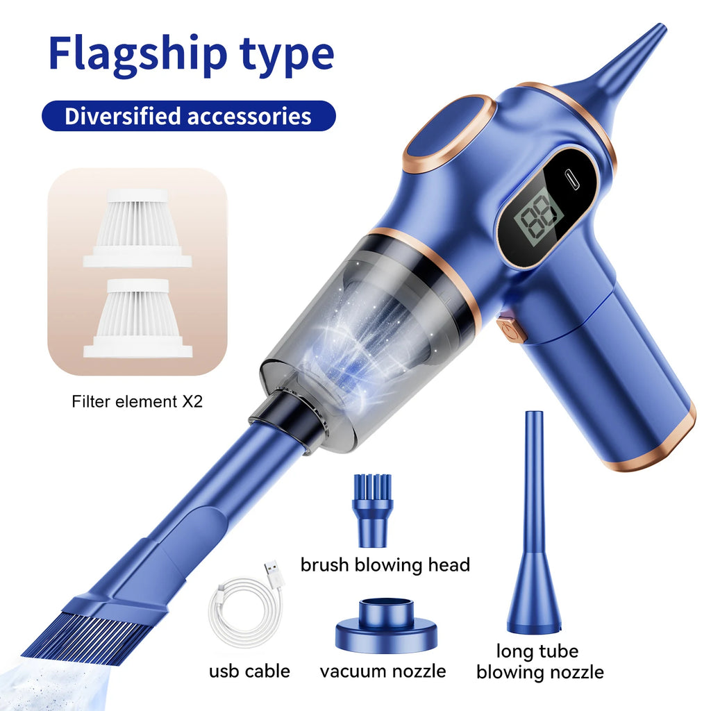 Wireless Handheld Car Vacuum Cleaner — 95000PA Suction, HEPA Filter, 2000mAh Battery