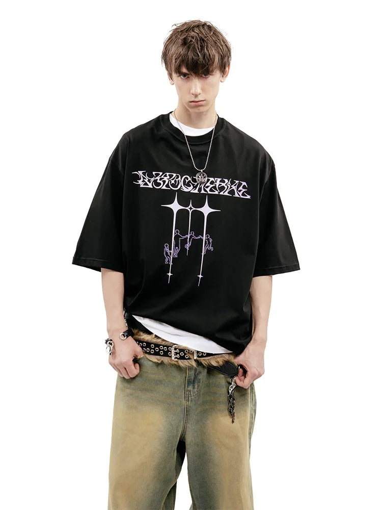Y2K Harajuku Vintage Tour Graphic Oversized T-Shirt — 100% Cotton Streetwear Tee Unisex