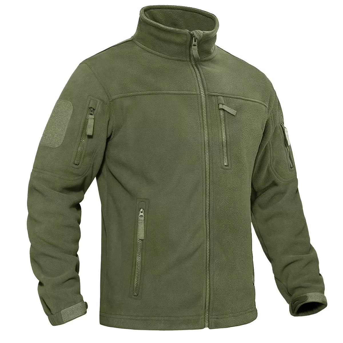 Men's Full Zip Fleece Hiking Windbreaker — Multi-Pocket Outdoor Work Jacket