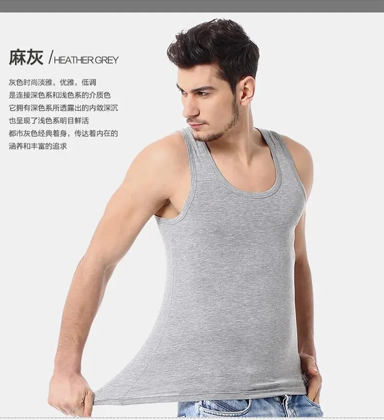Men's Cotton Sleeveless Vest 3-Pack — Casual Fitness Sports Tank Top