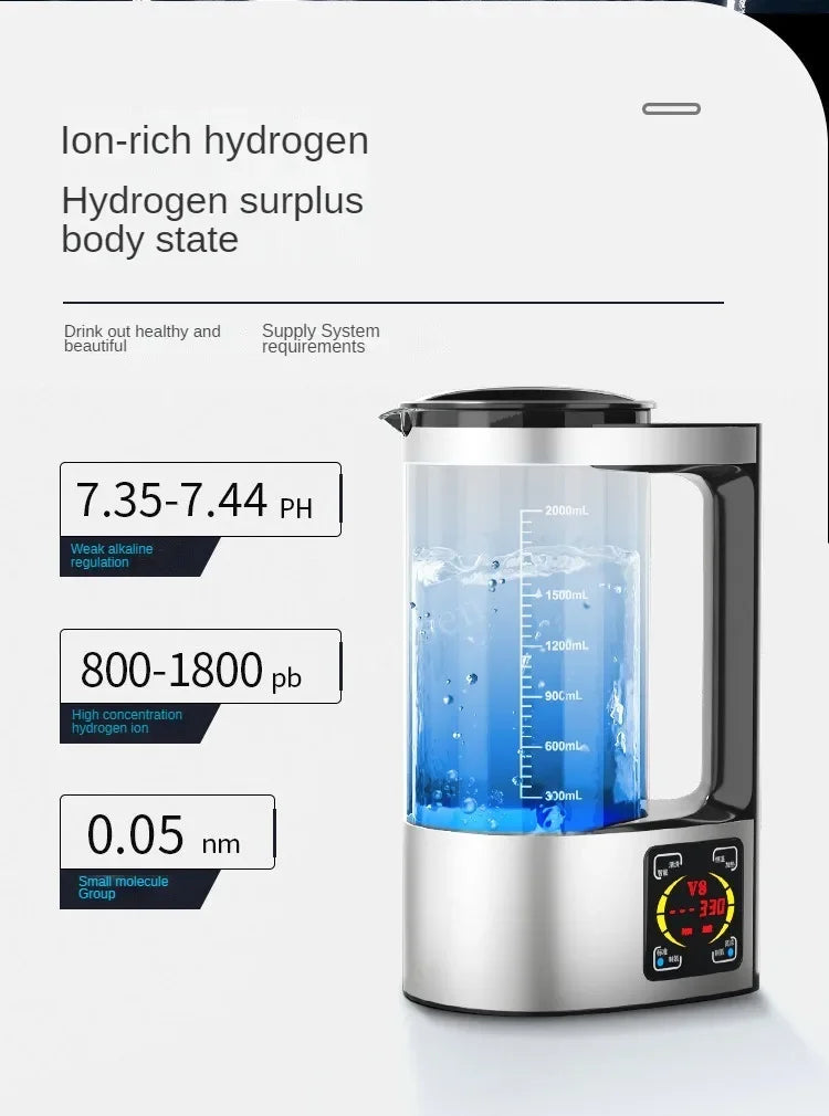 2L Hydrogen-Rich Water Kettle — Electric Ionizer Machine with Titanium Filter, 100–240V