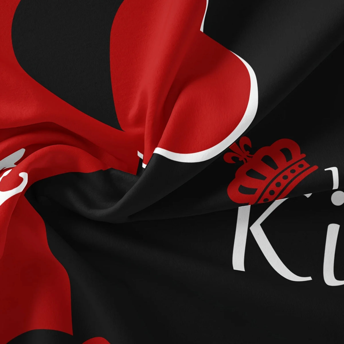 Dark Red & Black Letter Print Bedding Set – 3-Piece Duvet Cover, Queen & King