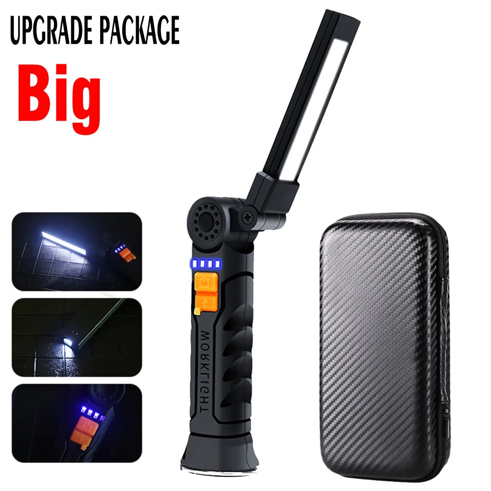 NEWBIRTH COB+LED Work Light – 800 Lumen, 360° Magnetic Base, Foldable Hook, Red Mode, IPX5, Type-C