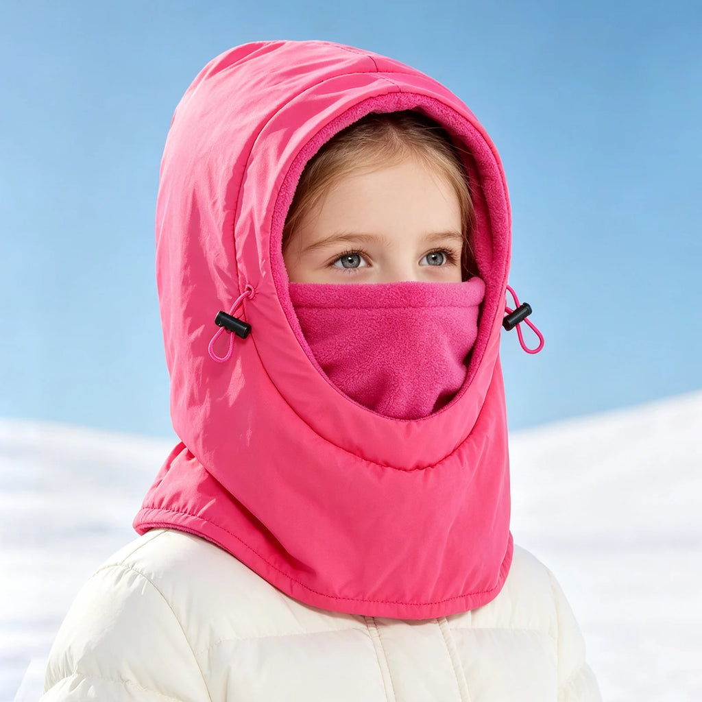 Kids' Fleece Winter Hood with Face and Neck Cover