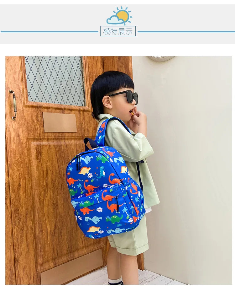 Dinosaur Print Backpack – Kids Kindergarten School Bag