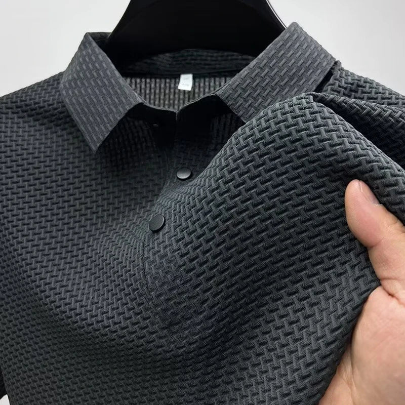Men's Bone Flower Print Polo Shirt — Graphic Short Sleeve Casual Polo