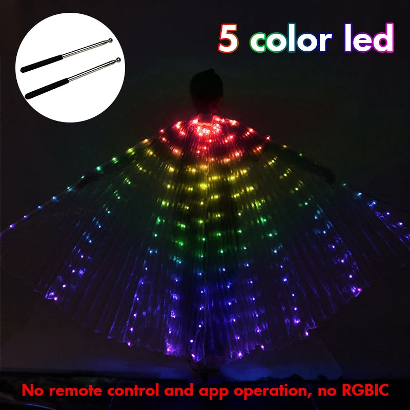 RGB LED Butterfly Wings Costume — Belly Dance & Halloween Dress-Up