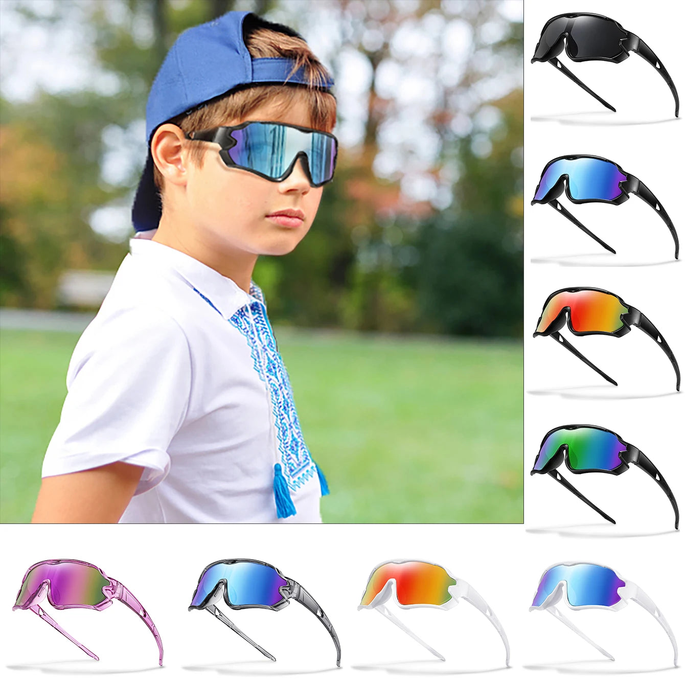 Kids UV400 Cycling Sunglasses — Ages 9–15