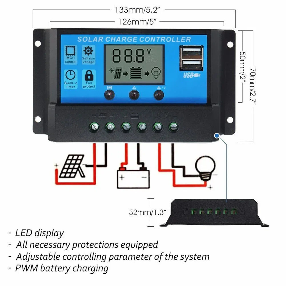 2000W Off-Grid Solar Complete Kit – 100A MPPT Controller, 110V/220V Inverter & LiFePO4 Battery