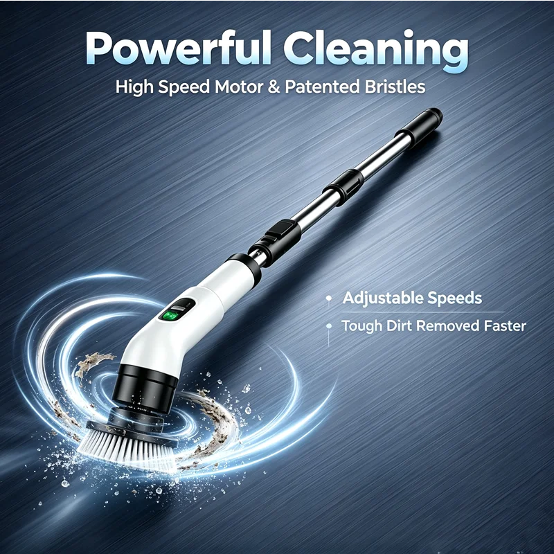 Cordless Household Spin Scrubber – Electric Multipurpose Cleaning Brush for Bathroom, Kitchen & Toilet