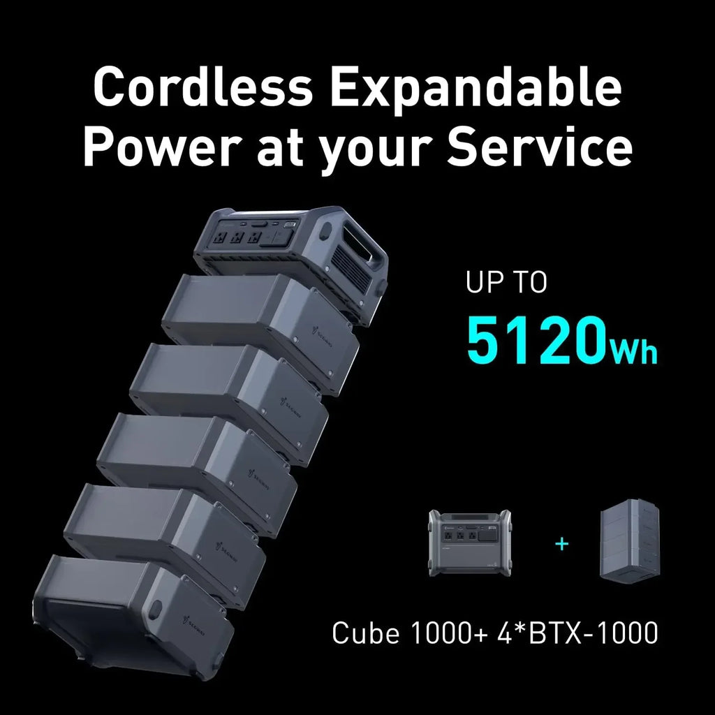 Cube 1000 Power Station, 2200W & 1024Wh LiFePO4