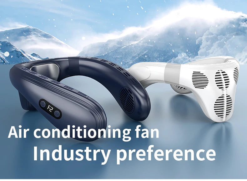 Portable Neck Air Conditioner — Rechargeable Semiconductor Bladeless Cooling Fan Wearable Cooler