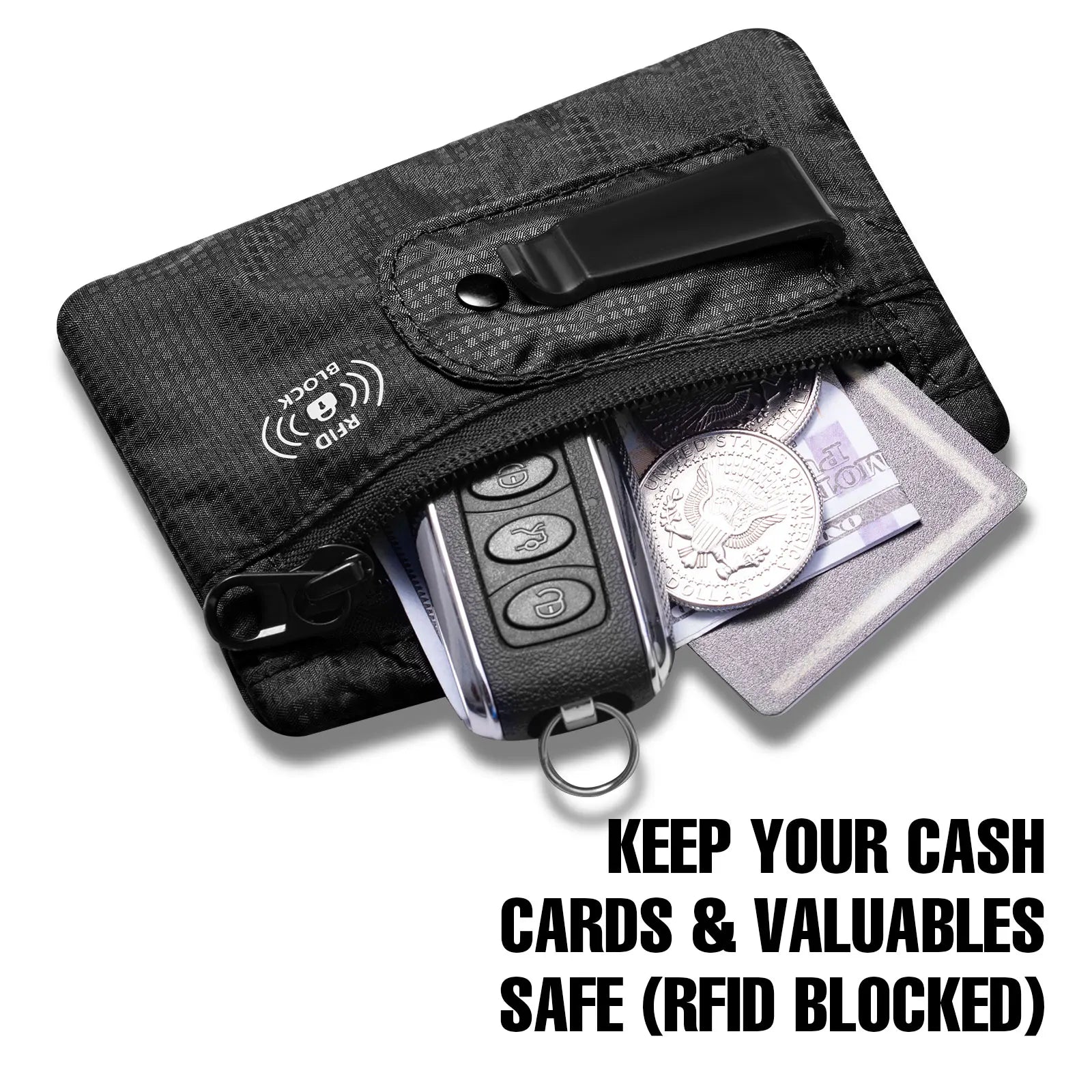 RFID Blocking Hidden Money Belt – Large Travel Pouch for Cards, Cash & Passport