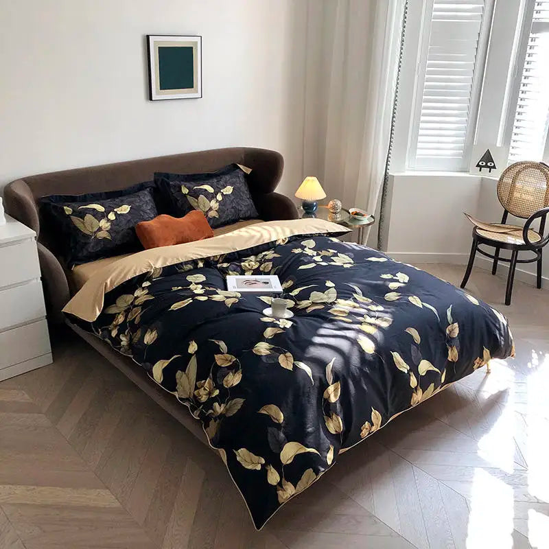 500TC Egyptian Cotton Bedding Set – 4 or 6-Piece Luxury Duvet Cover with Sheet & Pillowcases, 19 Colors