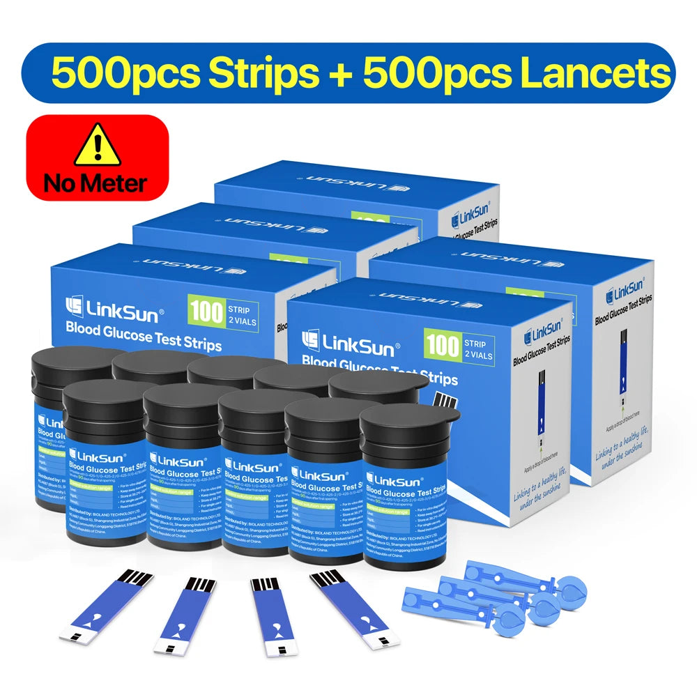 Linksun Blood Glucose Test Strips & Lancets for G-425-2, G-425-3, G-427B – 50 to 500PCS