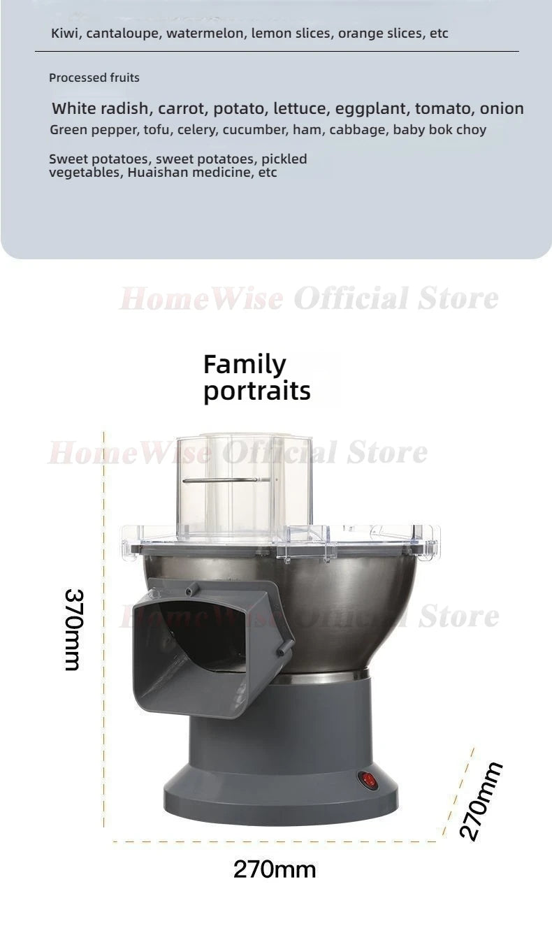 HomeWare M1 Multifunctional Vegetable Cutter & Food Processor – Cube, Shred & Slice, Large-Caliber Inlet