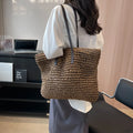 Straw Woven Beach Tote Bag – Large Capacity Casual Shoulder Handbag for Women