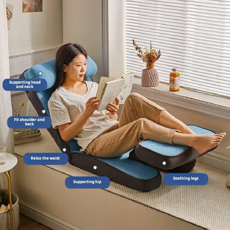 Cotton Folding Floor Sofa with Backrest