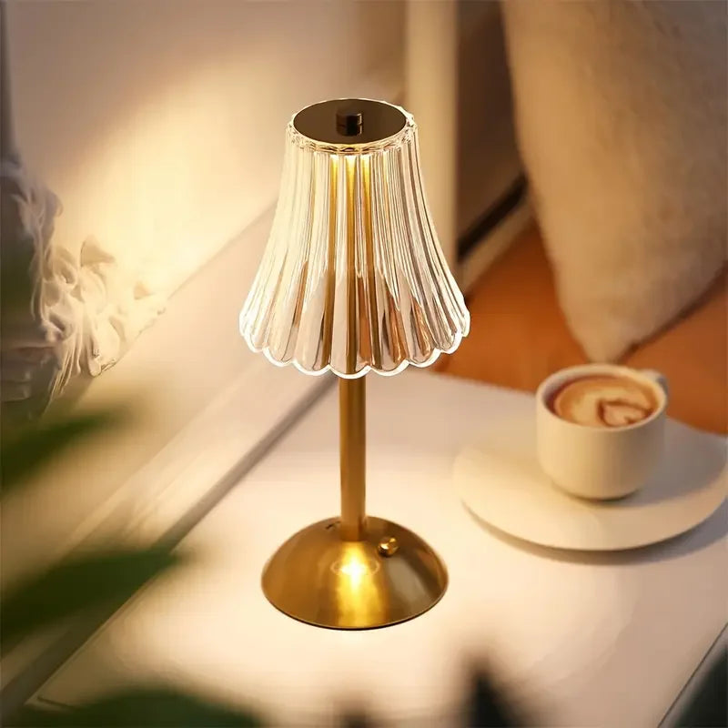Crystal-Style Table Lamp – Rechargeable Touch Light