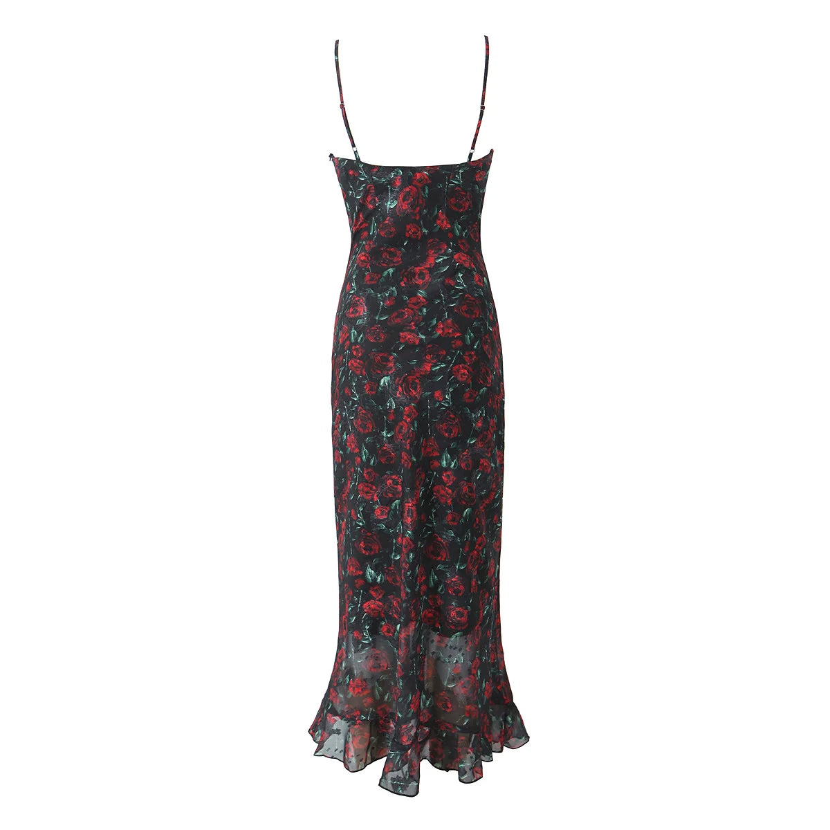 Vintage Floral Front Tie Bodycon Midi Dress — Sexy Elegant Black Summer Dress