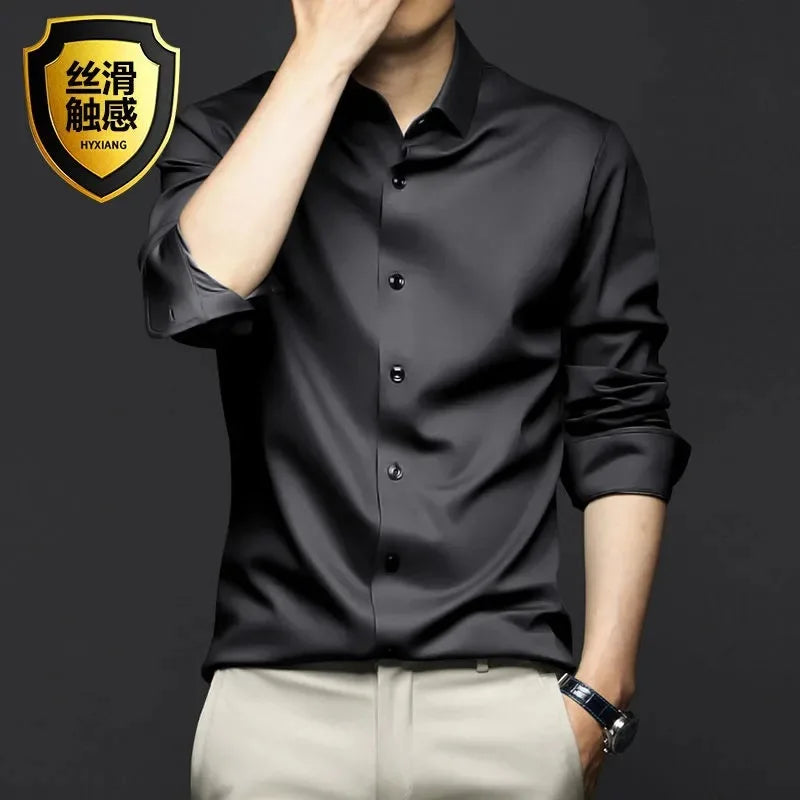 Men's Non-Iron Wrinkle-Resistant Long Sleeve Business Dress Shirt