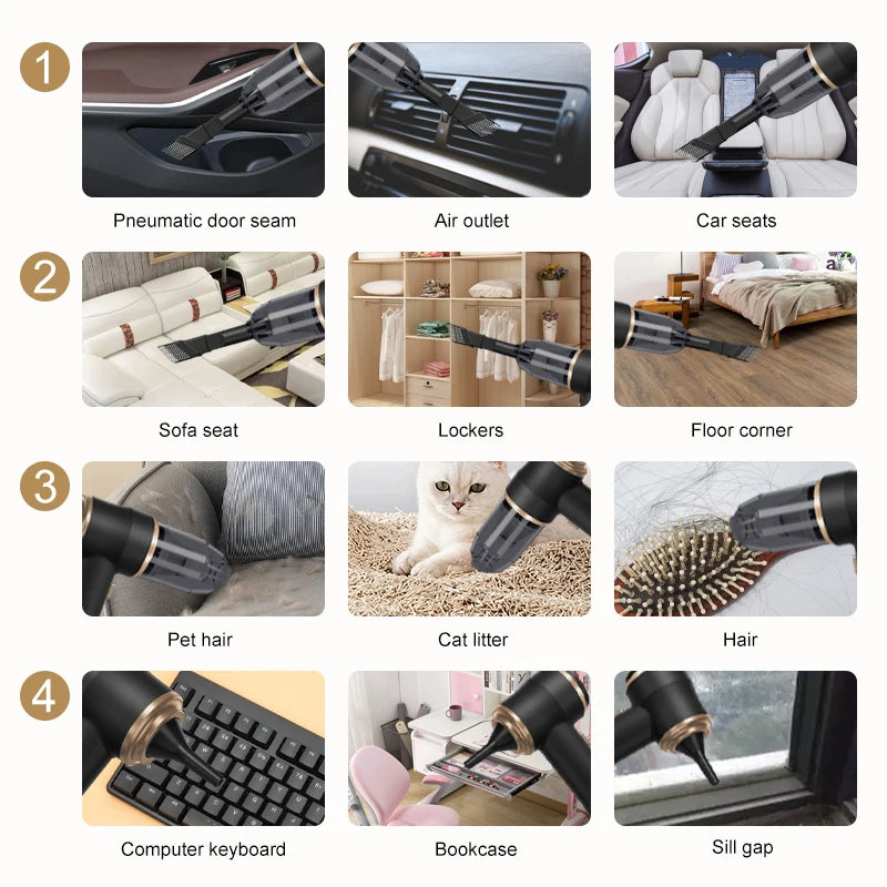 Wireless Portable Handheld Vacuum Cleaner — 7W Cordless Mini Vac for Car, Carpet, Sofa & Keyboard