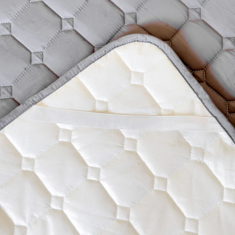 Waterproof Quilted Mattress Protector – Thickened Breathable Cover for Single & Double Beds