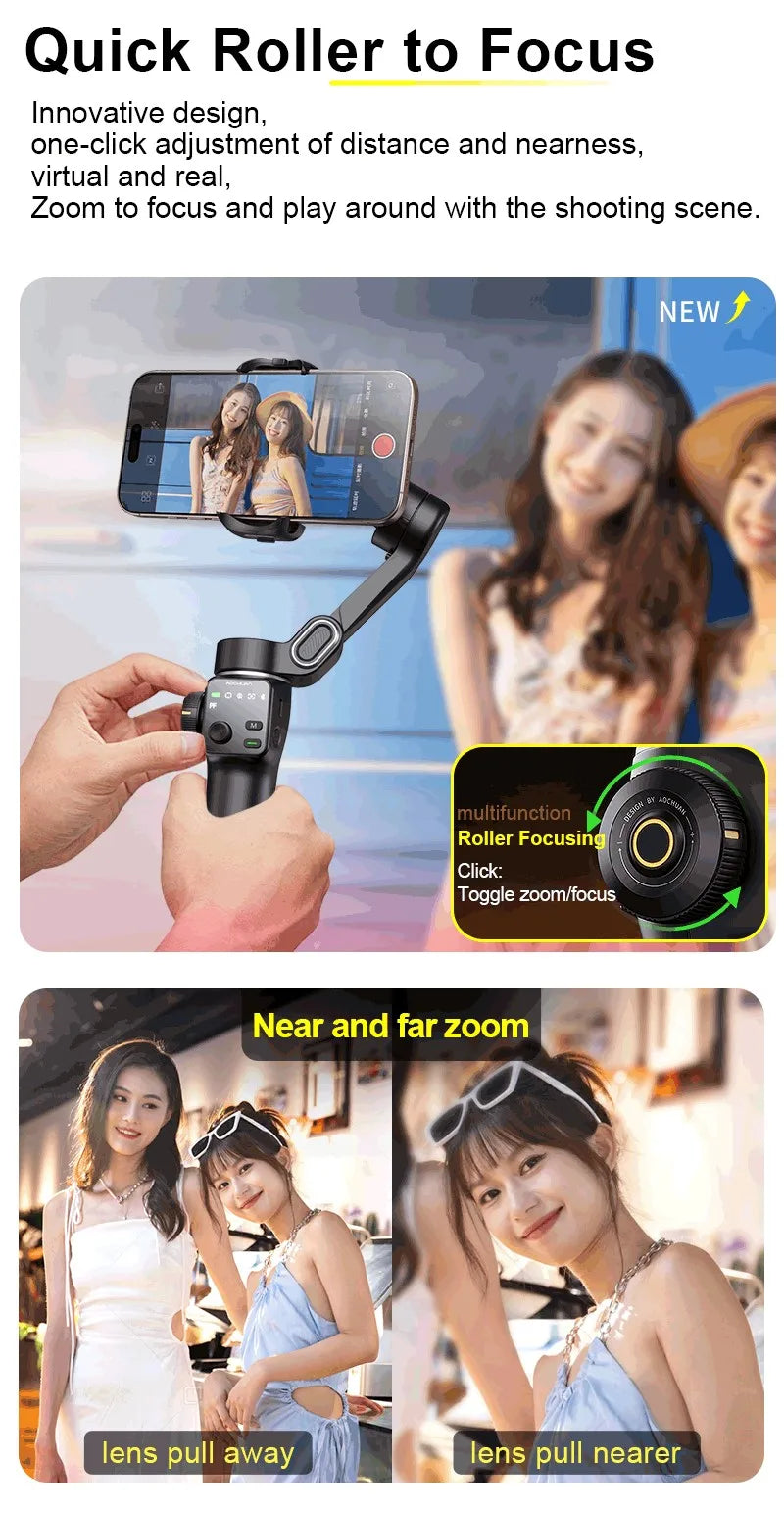 AOCHUAN 3-Axis Handheld Gimbal Phone Stabilizer — Smooth Video for iPhone & Android