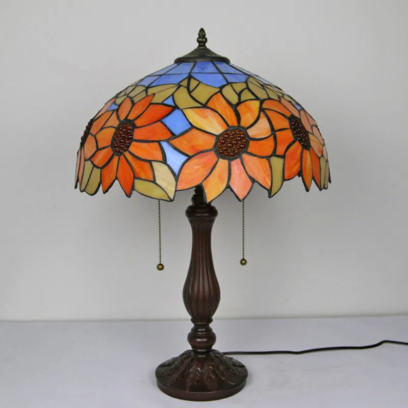 Stained Glass Table Lamp – Decorative Resin Base