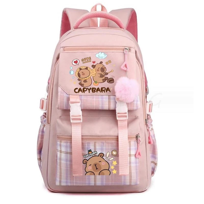 Capybara Print Women's Laptop Backpack – Large Capacity School Bag