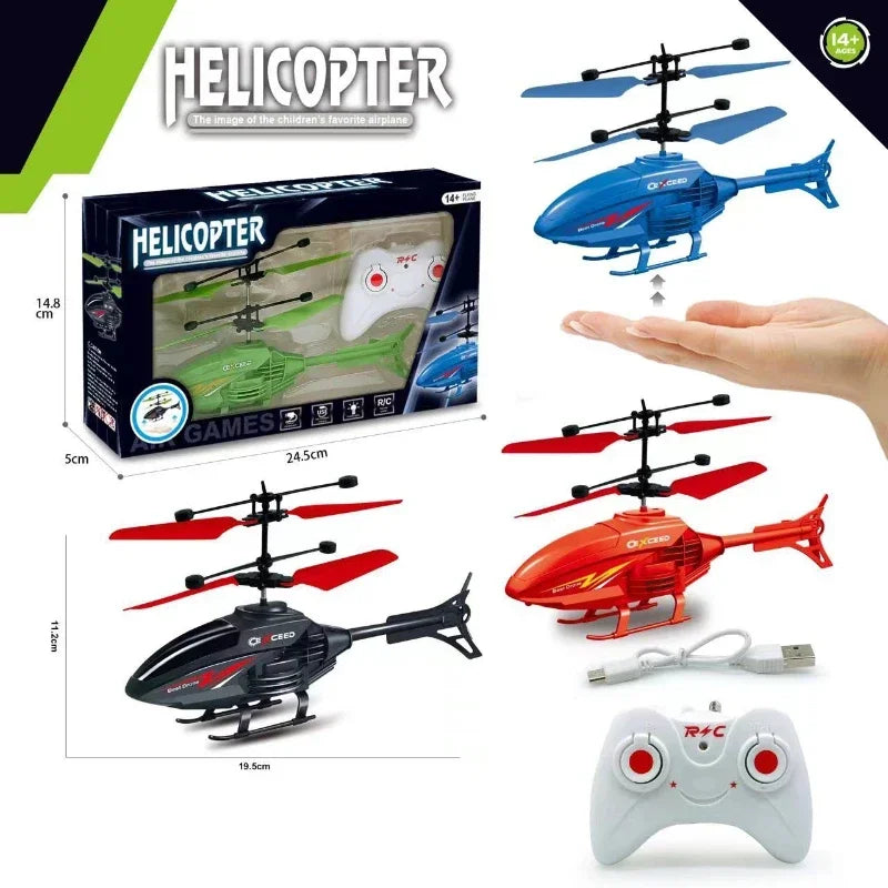 FF Crash-Resistant Induction Helicopter Drone – Dual-Mode Suspended RC Toy with Lighting