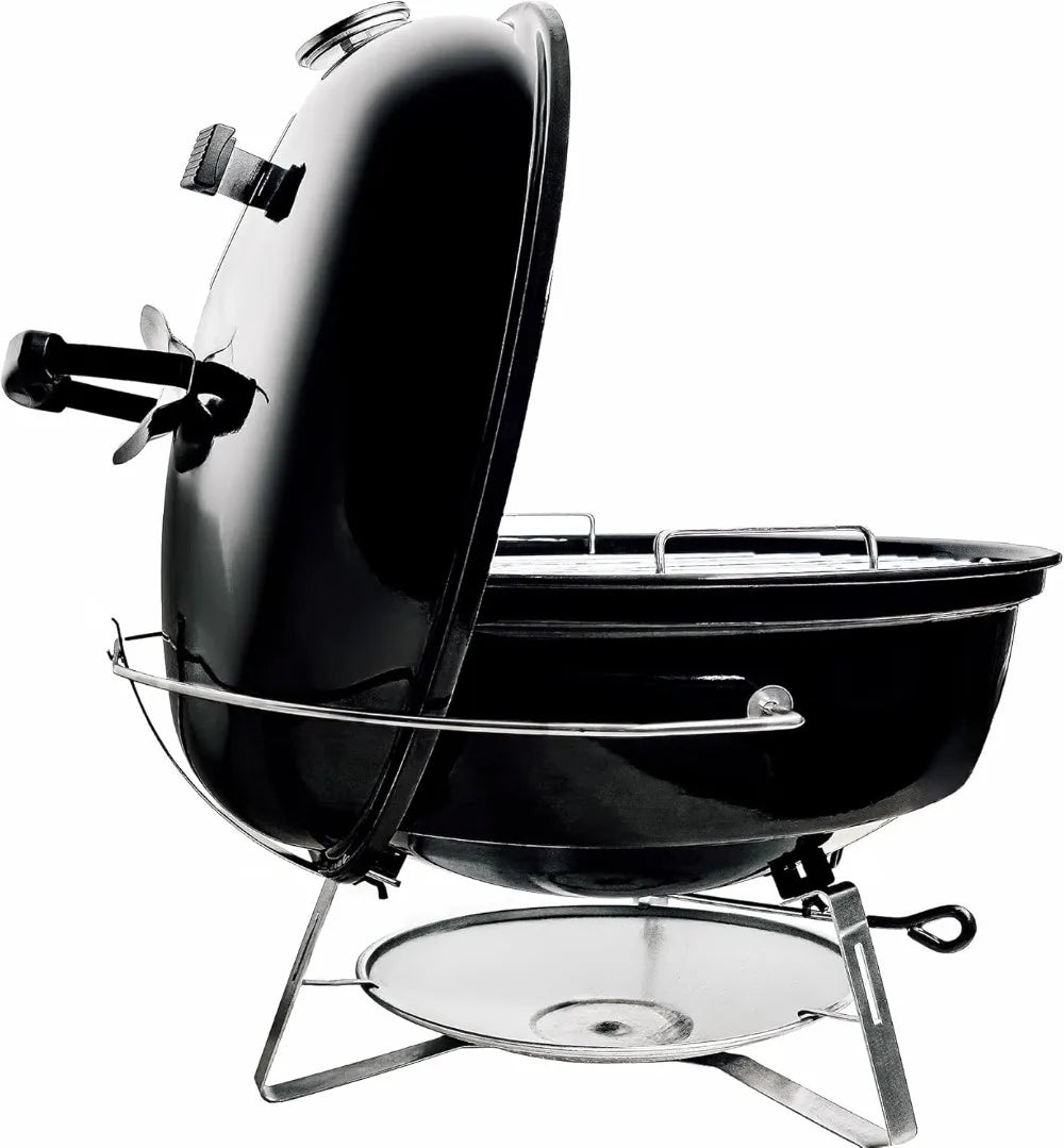 Portable Charcoal Grill 18" | 2-Zone Cooking, Easy Spin Grate, Charcoal Basket, Travel Kettle for Camping, Tailgating & Backyard BBQ