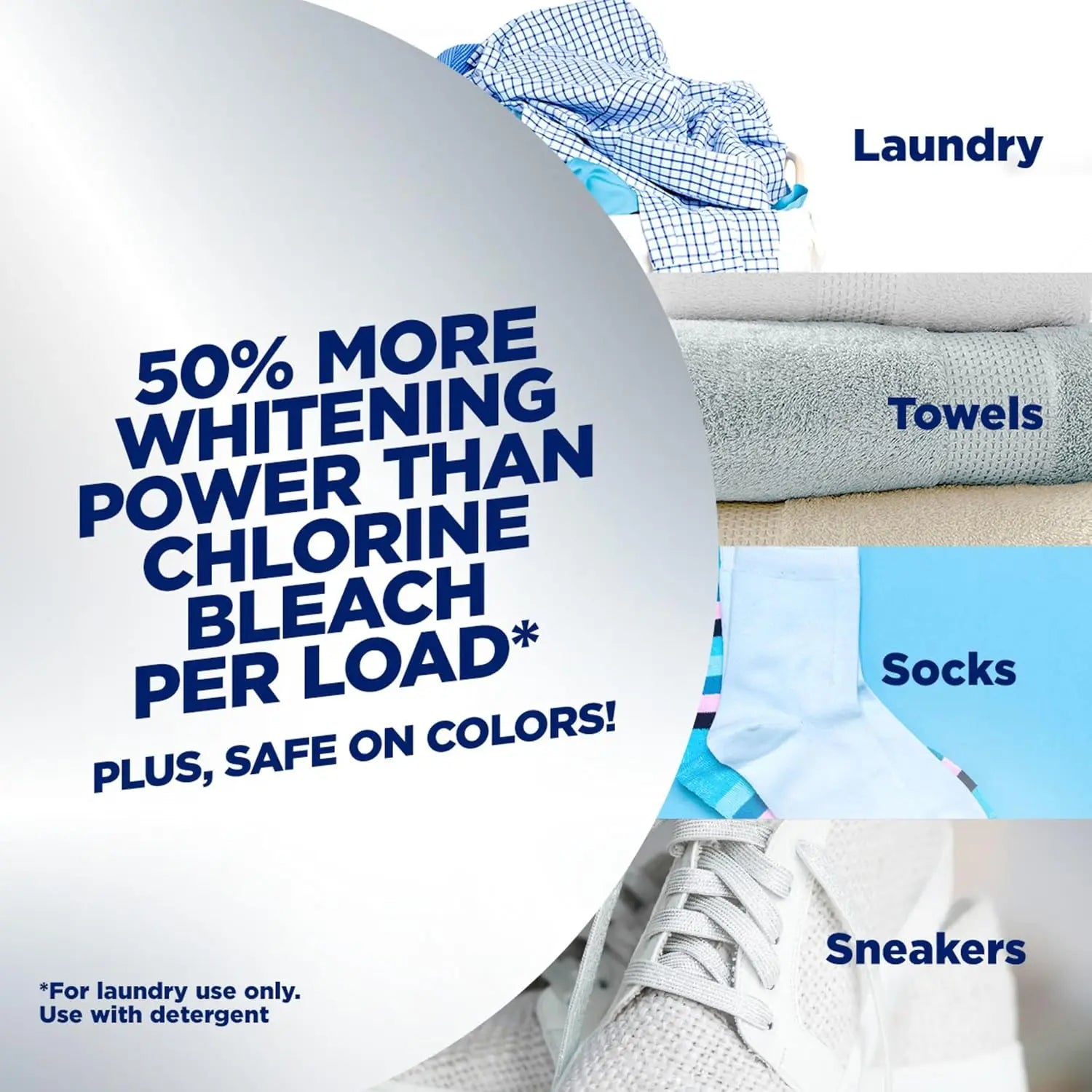 Brilliantly Bright Whites Every Wash — Laundry Whitener & Stain Remover Powder | 3X Whitening Power, Color-Safe, HE Compatible