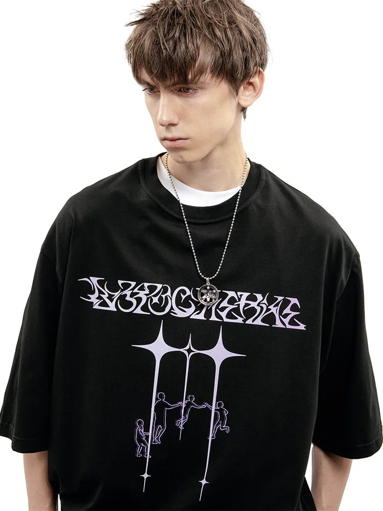 Y2K Harajuku Vintage Tour Graphic Oversized T-Shirt — 100% Cotton Streetwear Tee Unisex