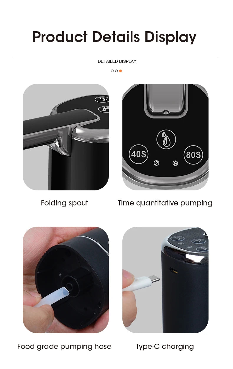 Mini Portable USB Water Dispenser Pump — Foldable Electric Bottle Pump for Home