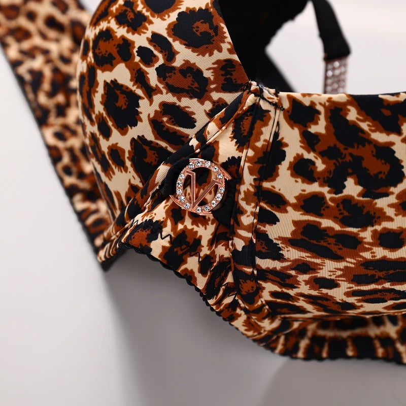 Sexy Leopard Print Push-Up Bra & Underwear Set