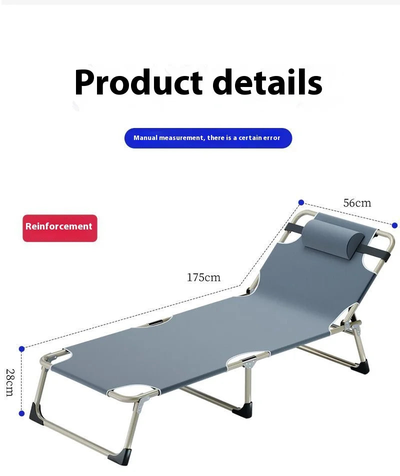 GIANXI Summer Camp Bed Folding Chair Office Nap Bed Recliner Napping Appliance Accompanying Bed Folding Bed With Cushion