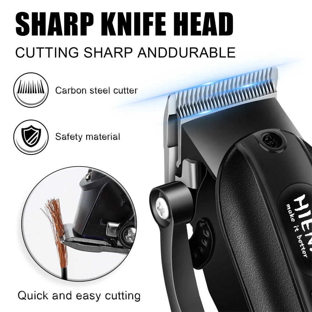 HYN-222 Professional Hair Clipper – Rechargeable, Stainless Steel Blade, 180-Min Battery, Washable Head